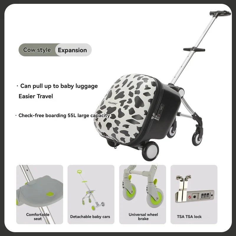 Kids Travel Trolley Suitcase Children Luggage Pulling - Smart LED 