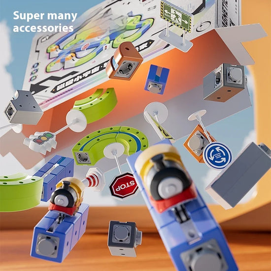 Montessori Motorized Train & Gravity Maze Toy - Smart LED 