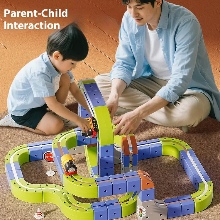 Montessori Motorized Train & Gravity Maze Toy - Smart LED 