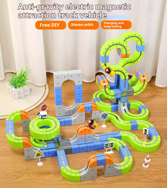 Montessori Motorized Train & Gravity Maze Toy - Smart LED 