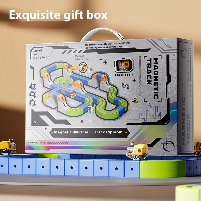 Montessori Motorized Train & Gravity Maze Toy - Smart LED 