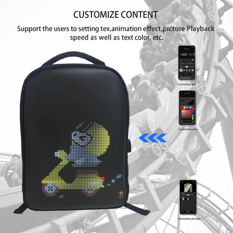 Backpacks Programmable Panel Screen Waterproof - Smart LED 