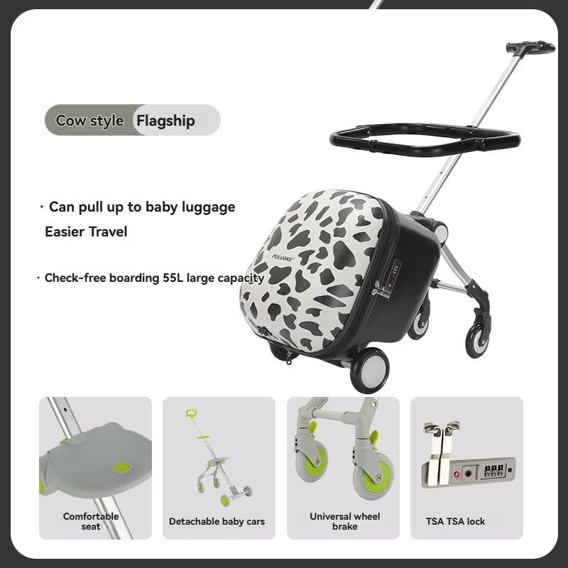 Kids Travel Trolley Suitcase Children Luggage Pulling - Smart LED 