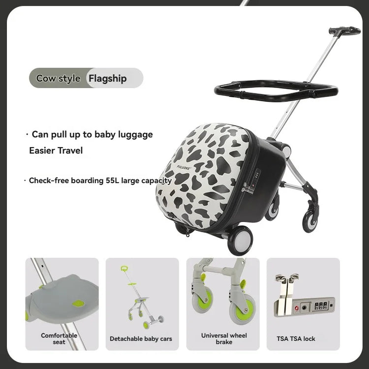 Kids Travel Trolley Suitcase Children Luggage Pulling - Smart LED 