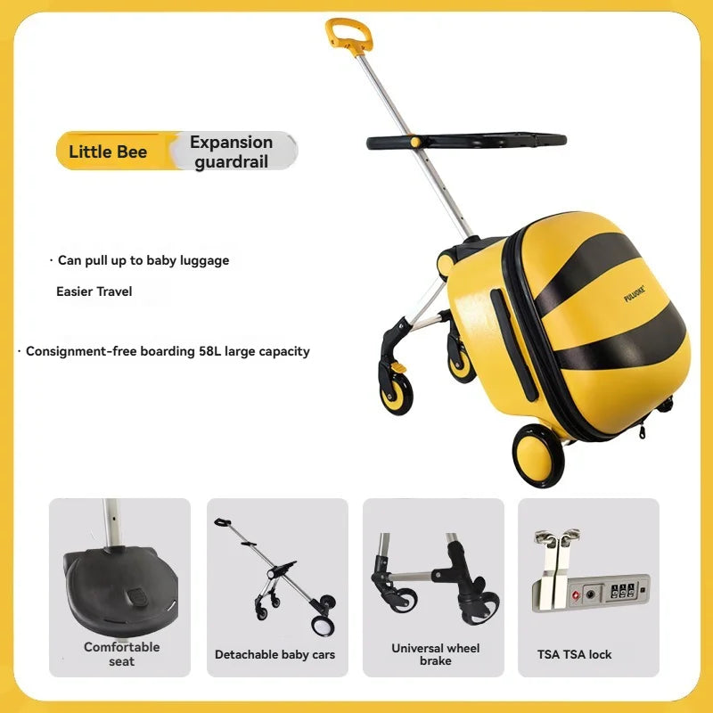 Kids Travel Trolley Suitcase Children Luggage Pulling - Smart LED 
