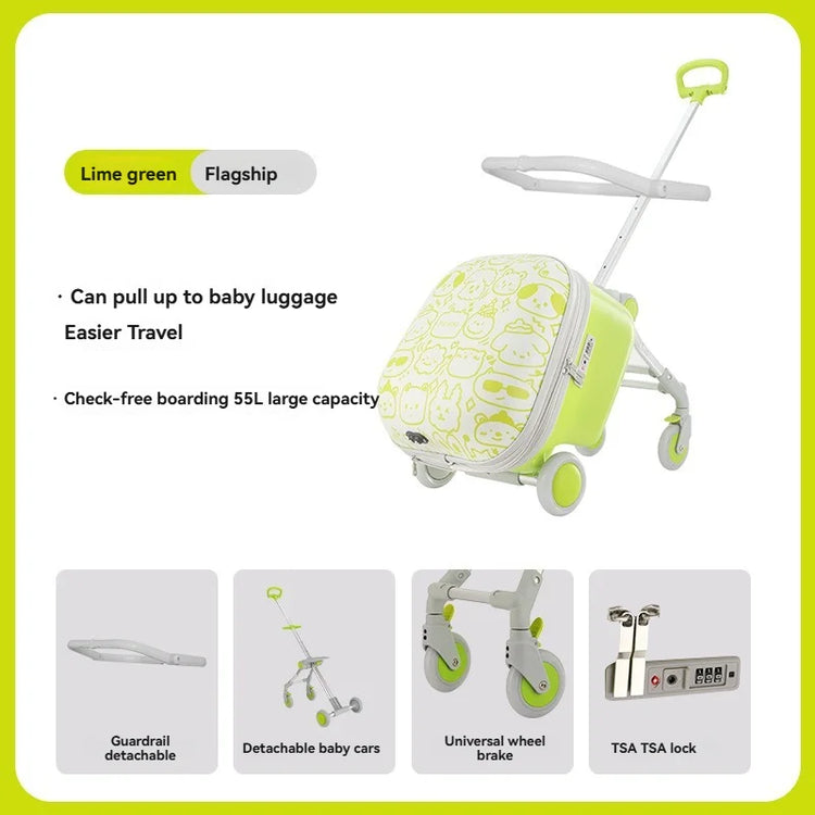 Kids Travel Trolley Suitcase Children Luggage Pulling - Smart LED 